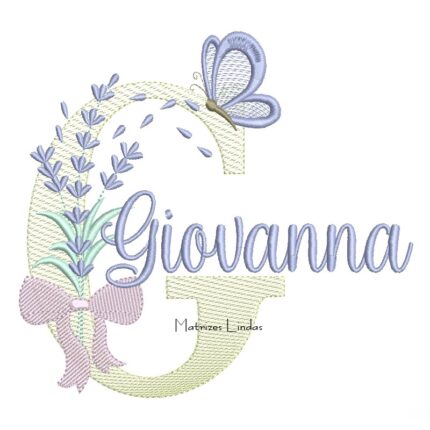 Matriz de Bordado - Nome Giovanna Lavanda com Laço