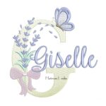 Matriz de Bordado - Nome Giselle Lavanda com Laço