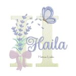 Matriz de Bordado - Nome Haila Lavanda com Laço
