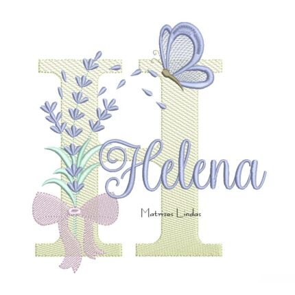 Matriz de Bordado - Nome Helena Lavanda com Laço
