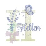 Matriz de Bordado - Nome Hellen Lavanda com Laço