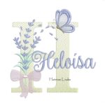 Matriz de Bordado - Nome Heloísa Lavanda com Laço