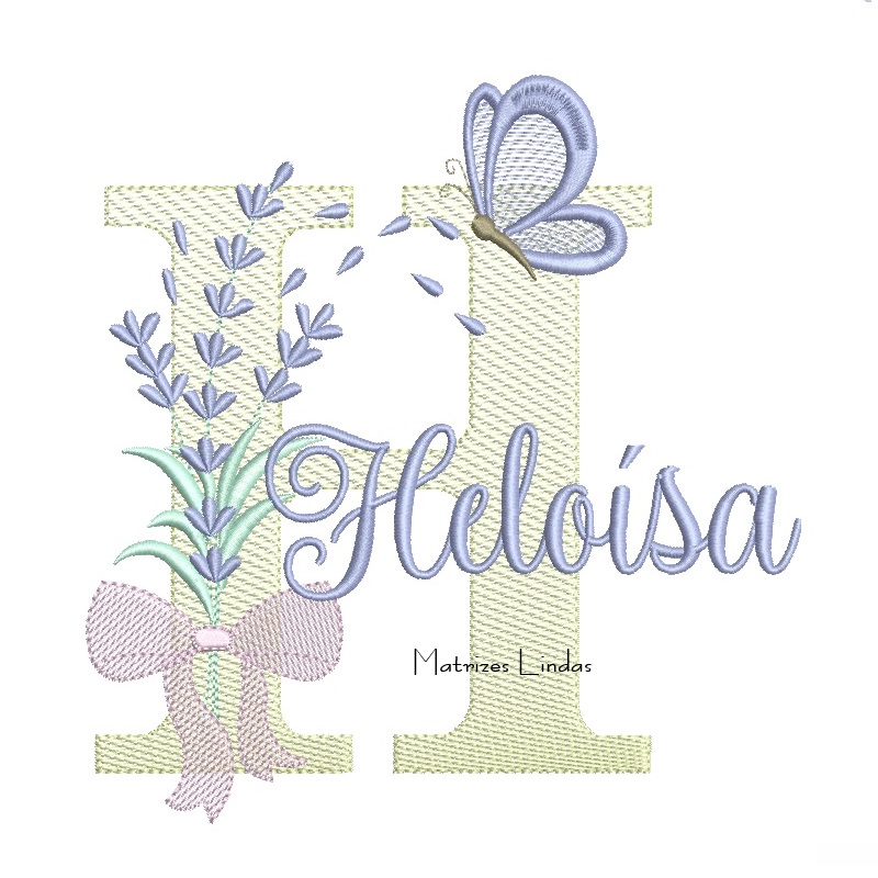 Matriz de Bordado - Nome Heloísa Lavanda com Laço Matriz de Bordado - Nome Heloísa Lavanda com Laço