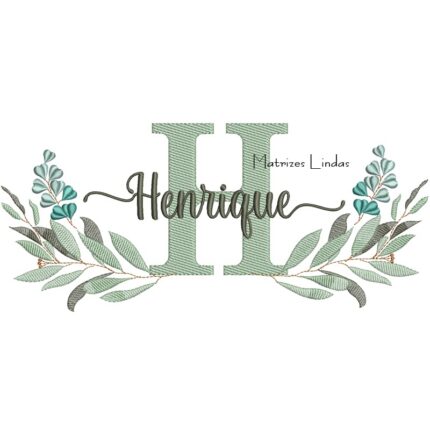 Matriz de Bordado - Nome Henrique com Raminho