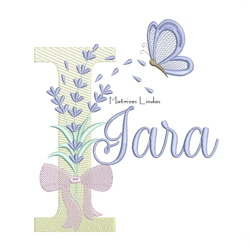 Matriz de Bordado - Nome Iara Lavanda com Laço Matriz de Bordado - Nome Iara Lavanda com Laço