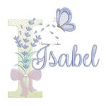 Matriz de Bordado - Nome Isabel Lavanda com Laço