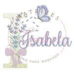 Matriz de Bordado - Nome Isabela Lavanda com Laço