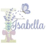 Matriz de Bordado - Nome Isabella Lavanda com Laço