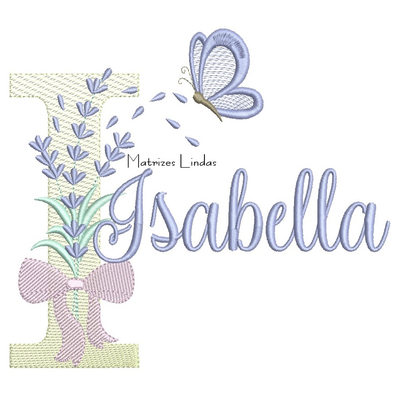 Matriz de Bordado - Nome Isabella Lavanda com Laço Matriz de Bordado - Nome Isabella Lavanda com Laço