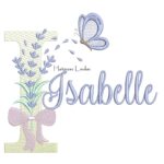 Matriz de Bordado - Nome Isabelle Lavanda com Laço