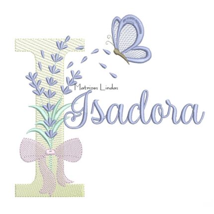 Matriz de Bordado - Nome Isadora Lavanda com Laço