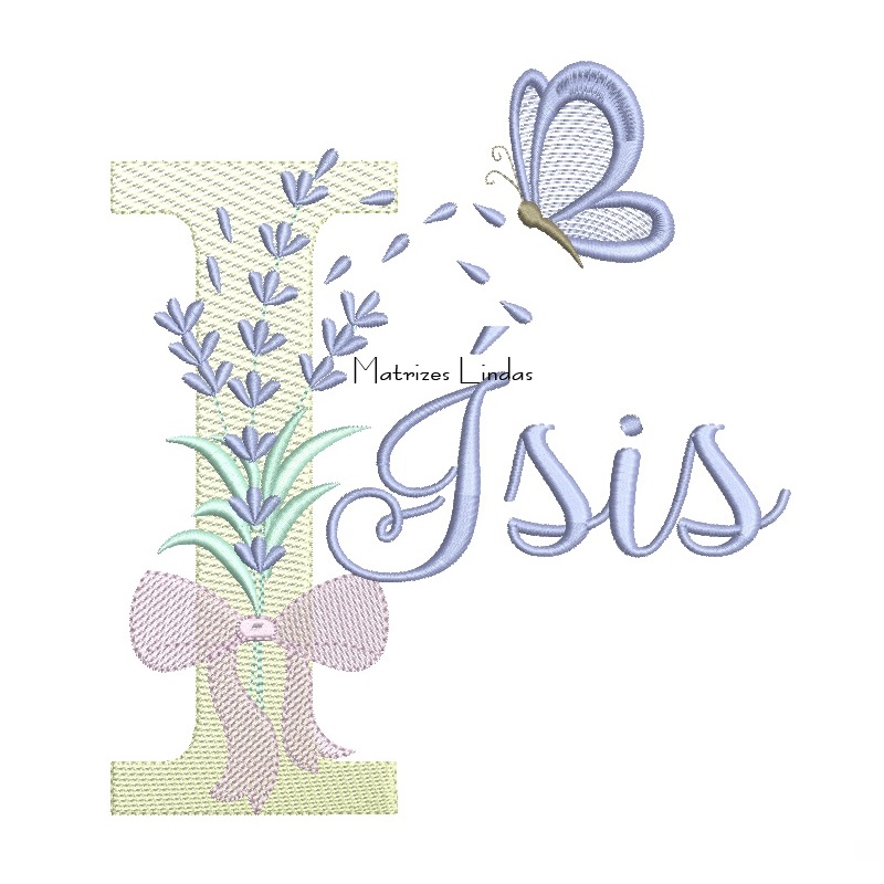 Matriz de Bordado - Nome Ísis Lavanda com Laço Matriz de Bordado - Nome Ísis Lavanda com Laço