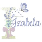 Matriz de Bordado - Nome Izabela Lavanda com Laço