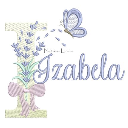 Matriz de Bordado - Nome Izabela Lavanda com Laço