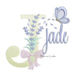 Matriz de Bordado - Nome Jade Lavanda com Laço