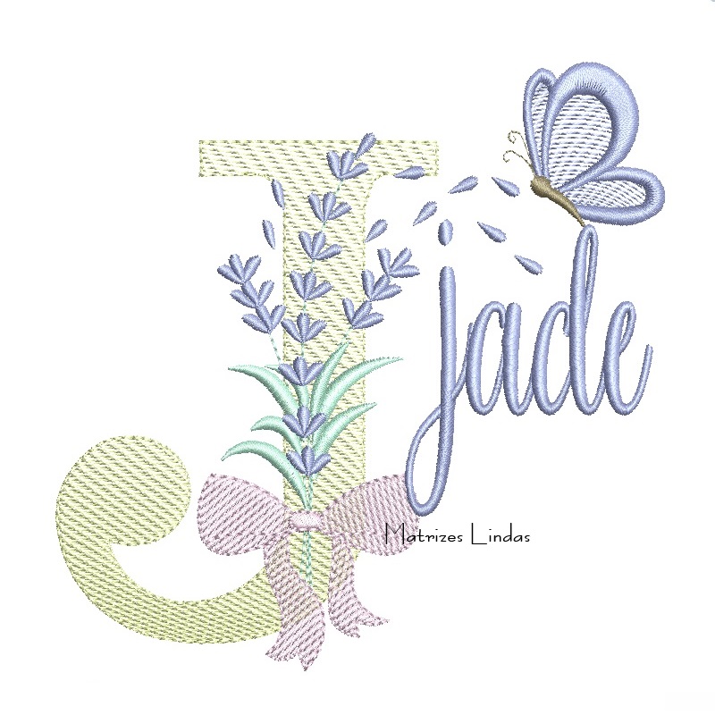 Matriz de Bordado - Nome Jade Lavanda com Laço Matriz de Bordado - Nome Jade Lavanda com Laço