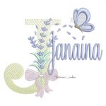 Matriz de Bordado - Nome Janaína Lavanda com Laço