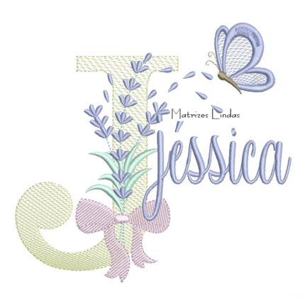 Matriz de Bordado - Nome Jéssica Lavanda com Laço