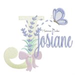 Matriz de Bordado - Nome Josiane Lavanda com Laço