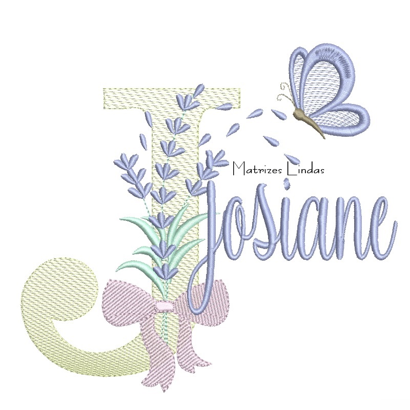 Matriz de Bordado - Nome Josiane Lavanda com Laço Matriz de Bordado - Nome Josiane Lavanda com Laço