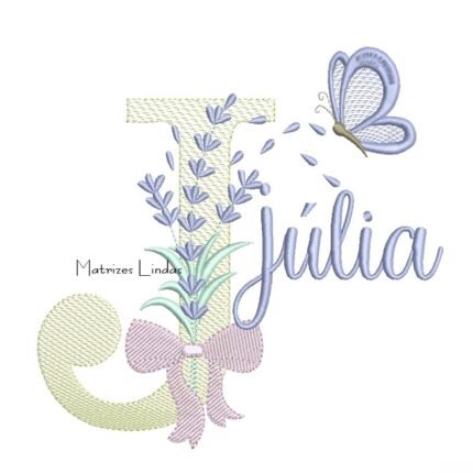 Matriz de Bordado - Nome Júlia Lavanda com Laço