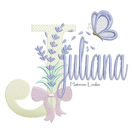 Matriz de Bordado - Nome Juliana Lavanda com Laço
