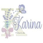 Matriz de Bordado - Nome Karina Lavanda com Laço