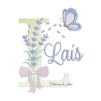 Matriz de Bordado - Nome Laís Lavanda com Laço (cópia)