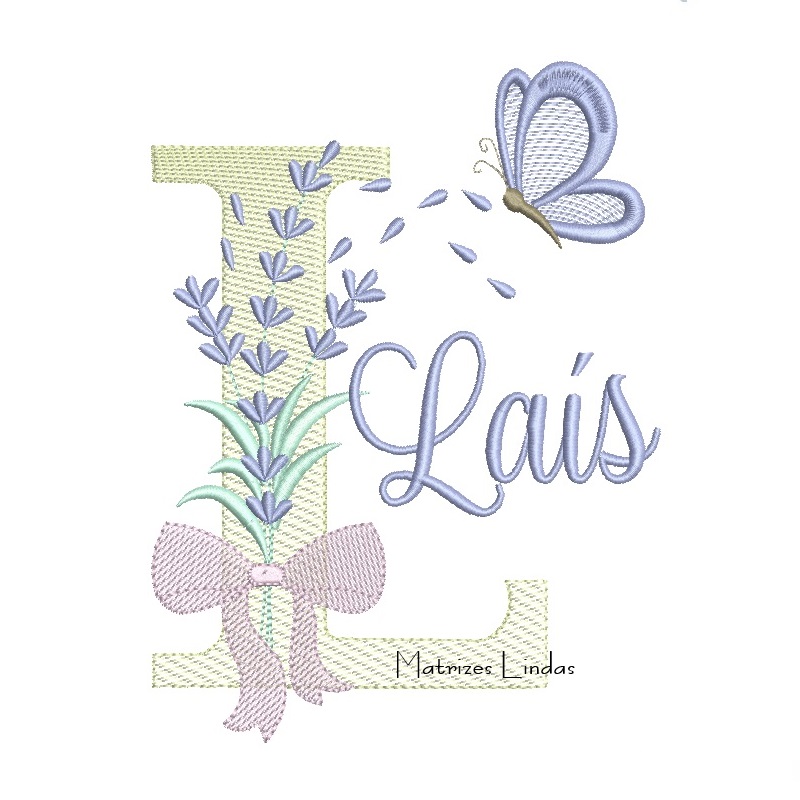 Matriz de Bordado - Nome Laís Lavanda com Laço (cópia)