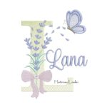 Matriz de Bordado - Nome Lana Lavanda com Laço