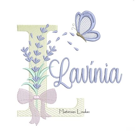 Matriz de Bordado - Nome Lavínia Lavanda com Laço