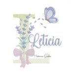 Matriz de Bordado - Nome Letícia Lavanda com Laço