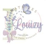 Matriz de Bordado - Nome Louizy Lavanda com Laço