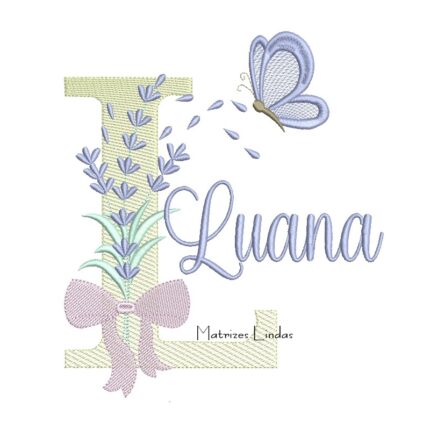 Matriz de Bordado - Nome Luana Lavanda com Laço