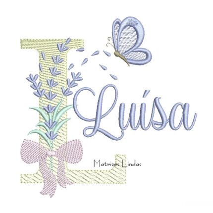 Matriz de Bordado - Nome Luísa Lavanda com Laço