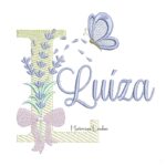 Matriz de Bordado - Nome Luíza Lavanda com Laço