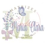 Matriz de Bordado - Nome Maria Clara Lavanda com Laço