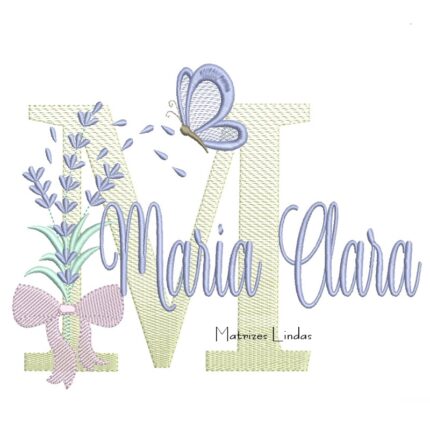 Matriz de Bordado - Nome Maria Clara Lavanda com Laço