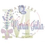 Matriz de Bordado - Nome Maria Júlia Lavanda com Laço