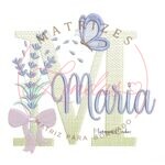 Matriz de Bordado - Nome Maria Lavanda com Laço