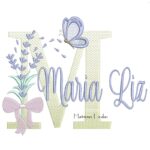 Matriz de Bordado - Nome Maria Liz Lavanda com Laço