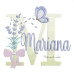 Matriz de Bordado - Nome Mariana Lavanda com Laço