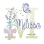 Matriz de Bordado - Nome Melissa Lavanda com Laço