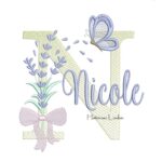 Matriz de Bordado - Nome Nicole Lavanda com Laço