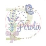 Matriz de Bordado - Nome Pérola Lavanda com Laço