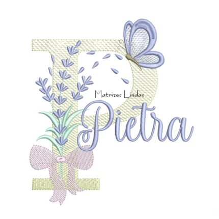 Matriz de Bordado - Nome Pietra Lavanda com Laço