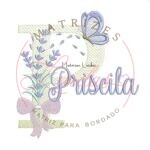 Matriz de Bordado - Nome Priscila Lavanda com Laço