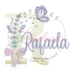 Matriz de Bordado - Nome Rafaela Lavanda com Laço