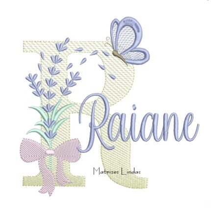 Matriz de Bordado - Nome Raiane Lavanda com Laço