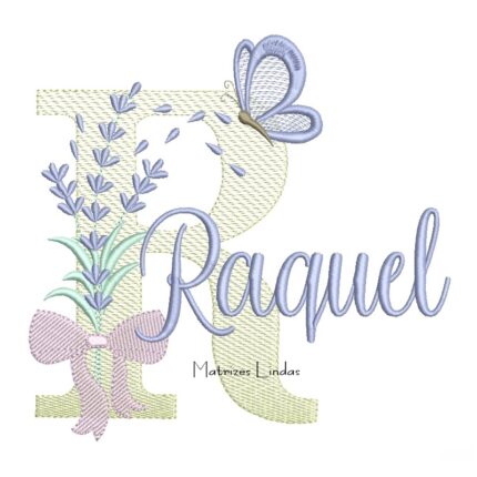 Matriz de Bordado - Nome Raquel Lavanda com Laço
